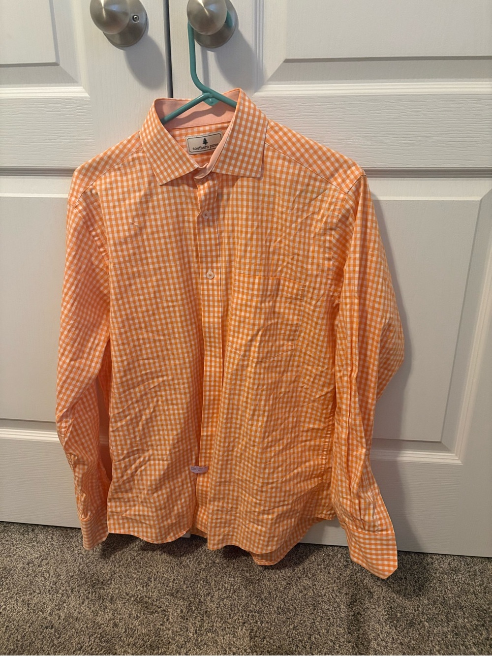Men's Orange Button-Up Shirt